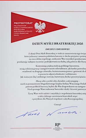 [VIDEO] Honorowy Protektorat Prezydenta RP  Karola Nawrockiego nad ruchem harcerskim